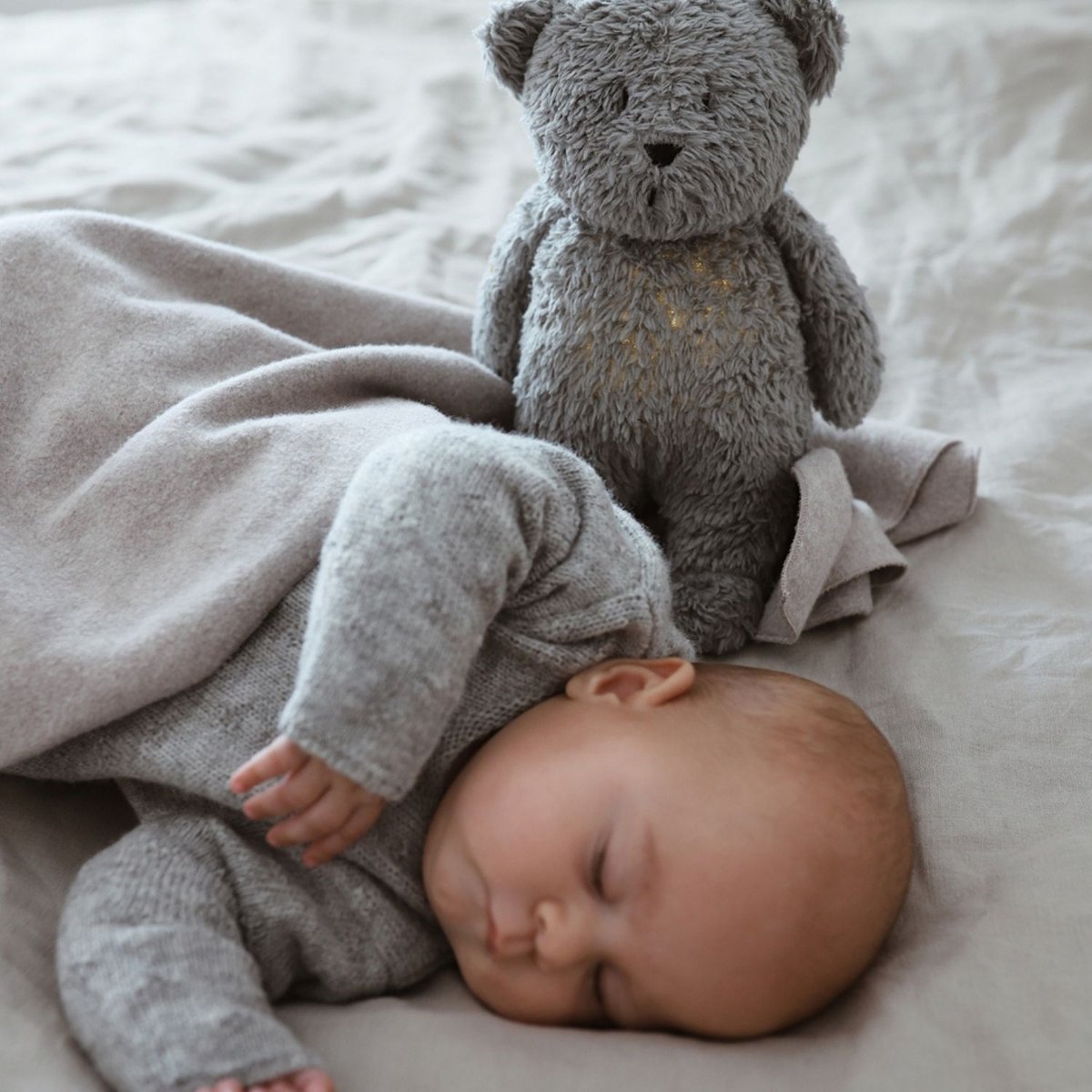 Peluche veilleuse Ours 2.0 gris, MOONIE