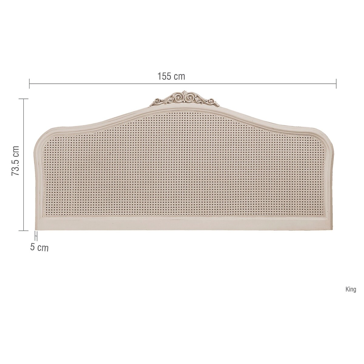 Ivory French-Vintage Rattan Headboard ivory, WILLIS & GAMBIER