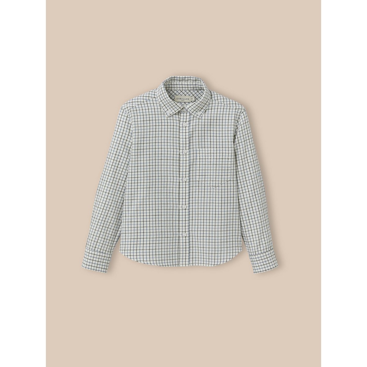 Chemise à carreaux Tattersall carreaux bleu, CYRILLUS