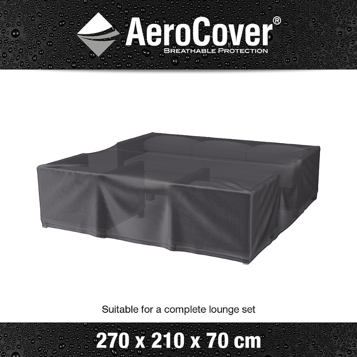 Garden Lounge Set Cover 270x210x70cm grey, AEROCOVER