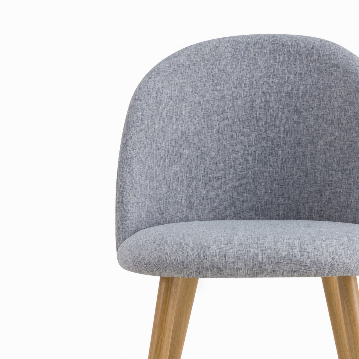 Pack 4 chaises en tissu - COZY gris foncé et gris clair, MAISON PAVANE