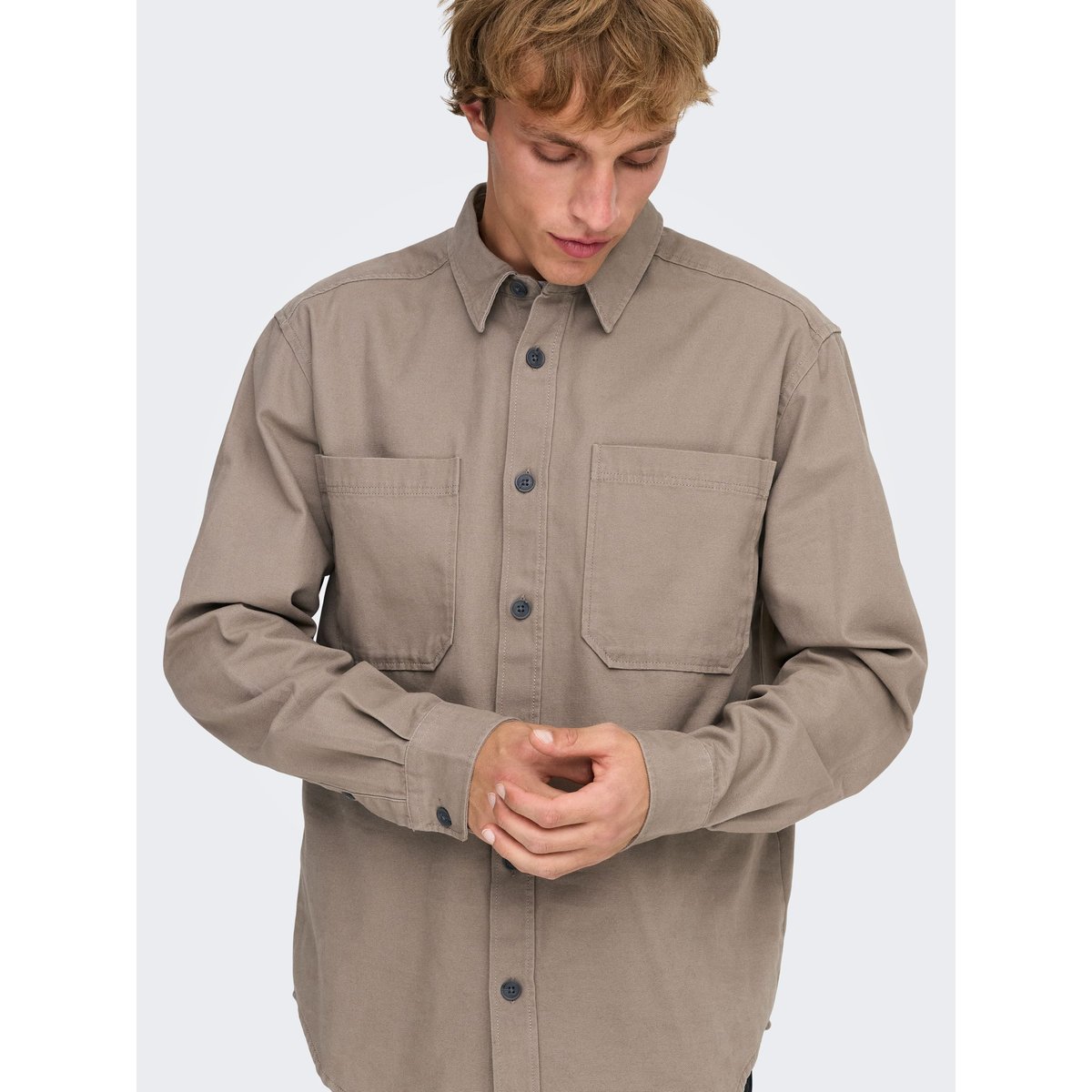 Surchemise marron - desert taupe 1, ONLY & SONS