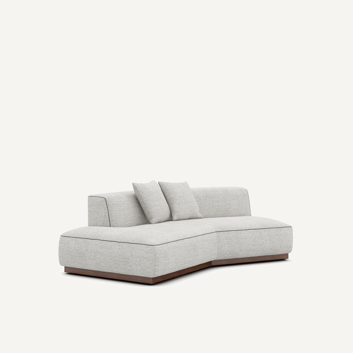 Demi-canapé gauche en toile jaspée, JACOPO gris/blanc, AM.PM