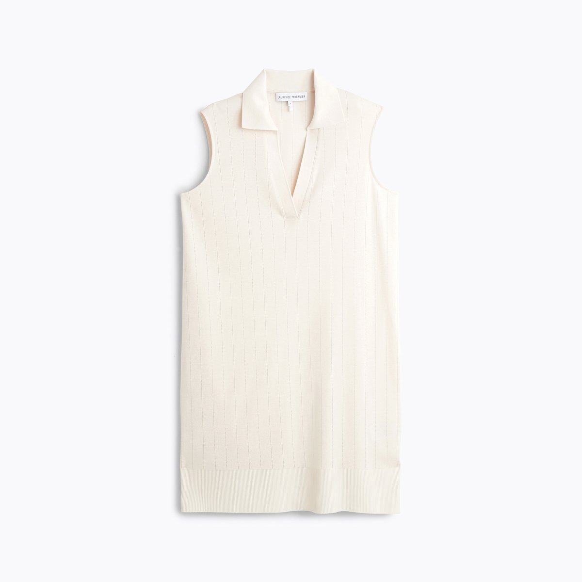 Robe courte col polo en tricot ÉNORA sable, LAURENCE TAVERNIER