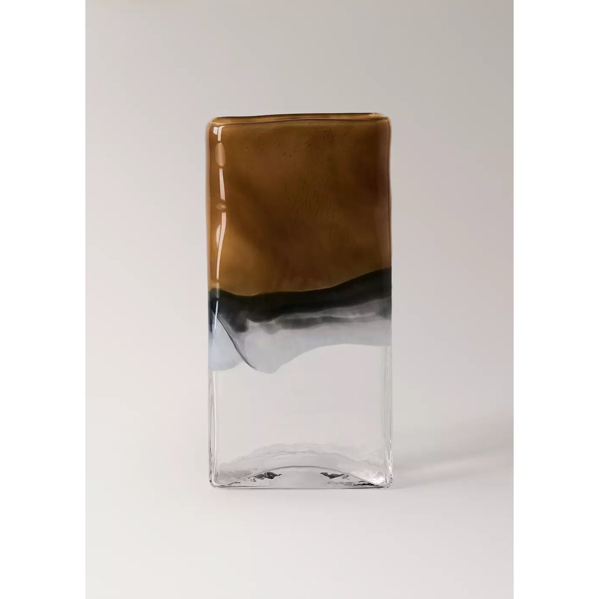 Vase en cristal 100 % semi-transparent ocre, MANGO HOME