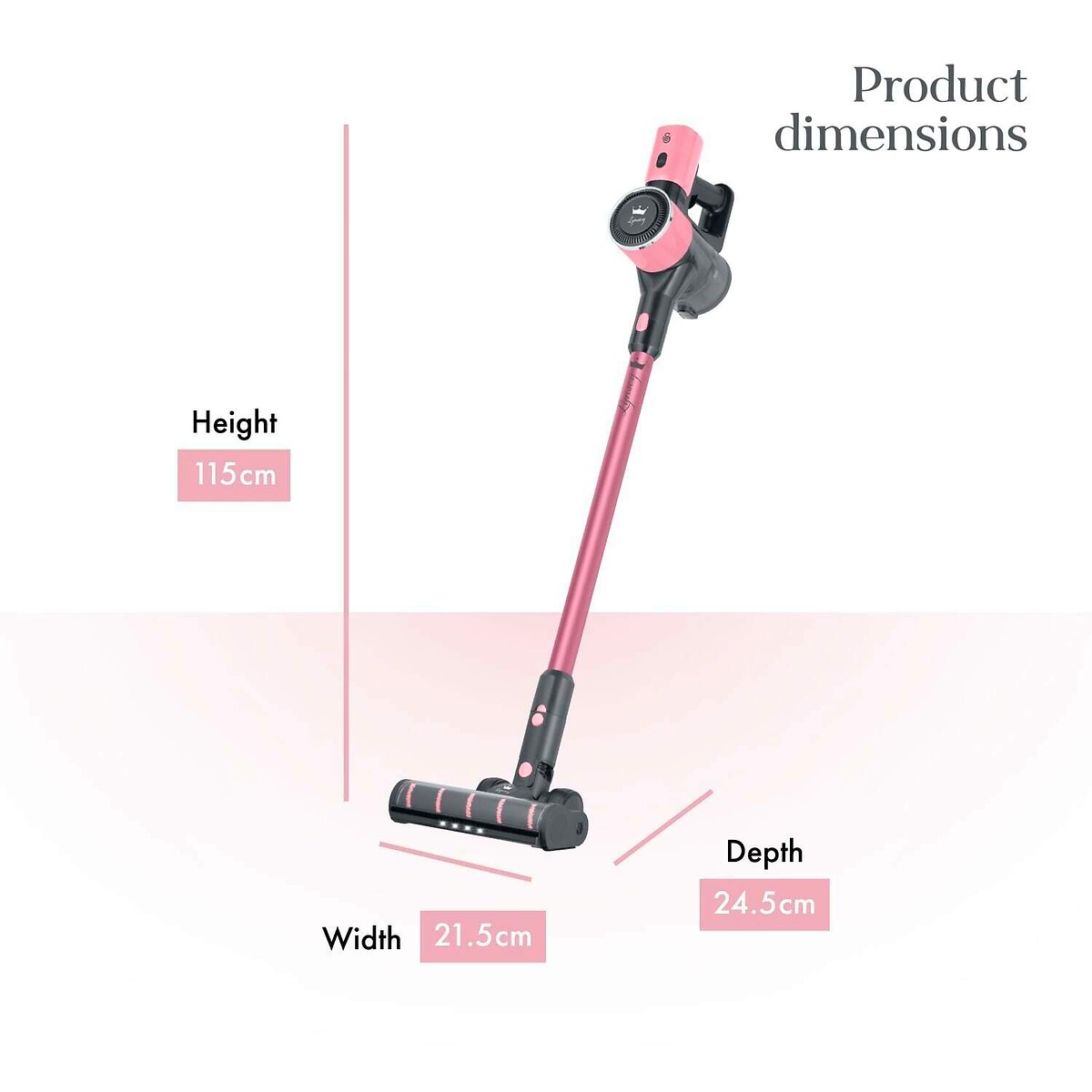 Lynsey Queen of Clean 22.2V Cordless Vacuum Cleaner pink, SWAN