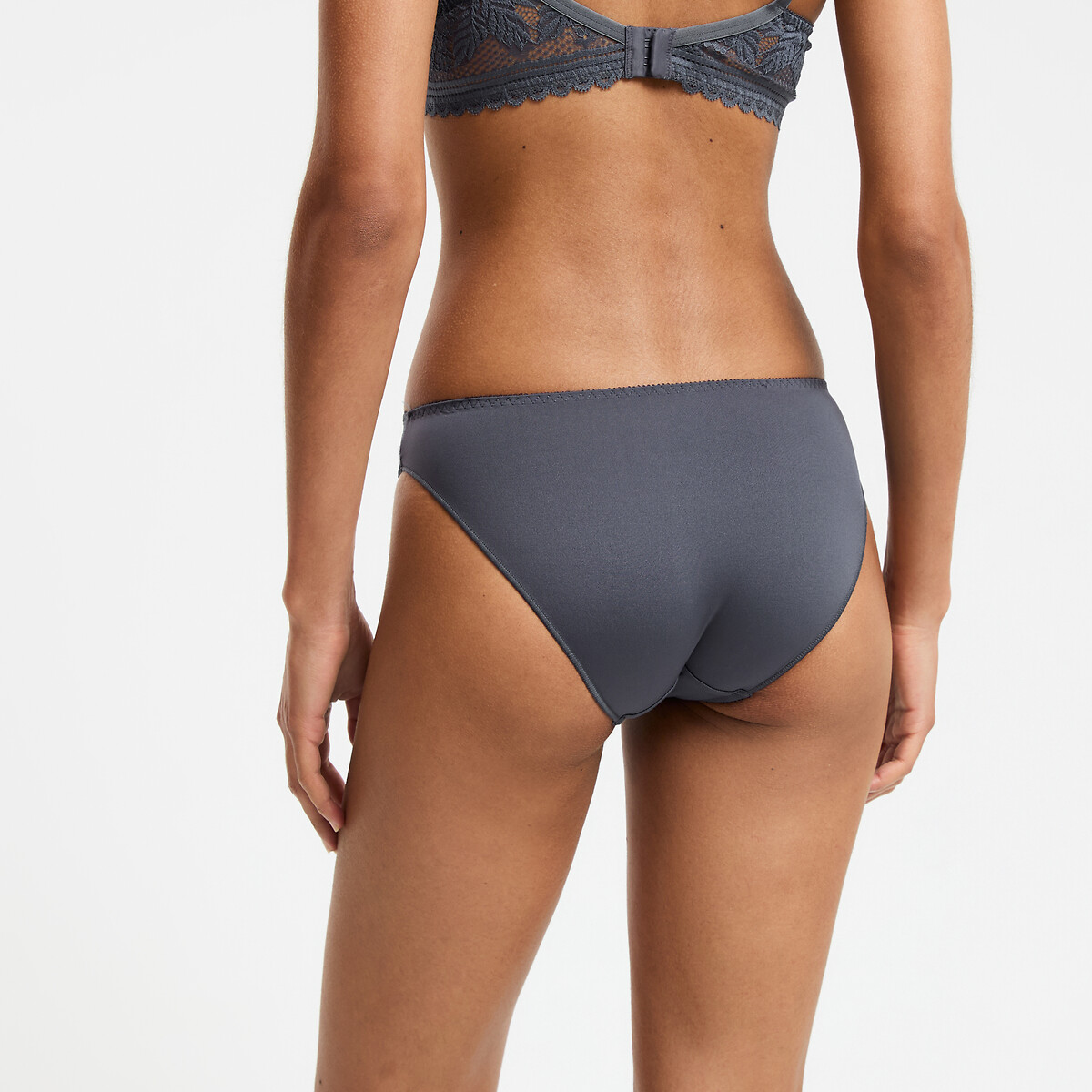 Slip en dentelle et microfibre, Signature JEANNE bleu, LA REDOUTE COLLECTIONS