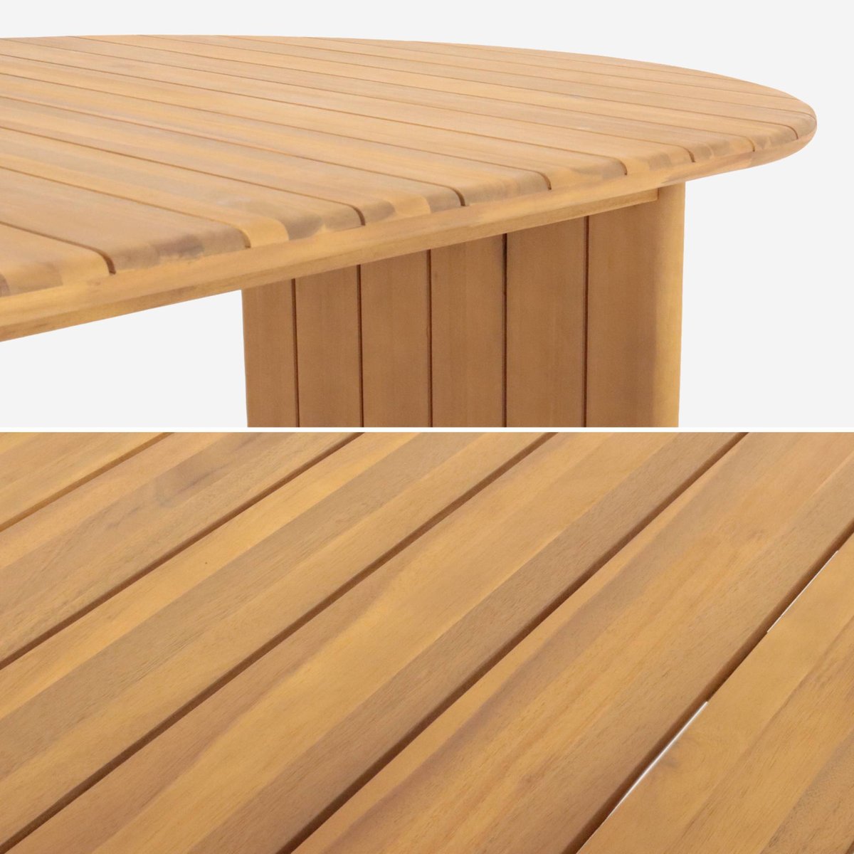 Table de jardin ovale bois d'acacia 6 places BOSCA naturel, SWEEEK