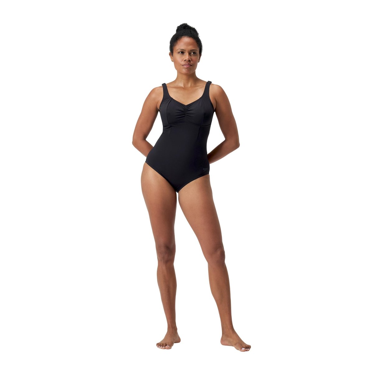 Maillot de bain 1 pièce motif/style uni anthracite, SPEEDO