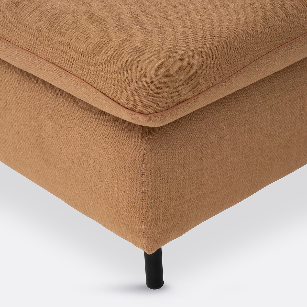 Puf de lino de viscosa Ivete ocre , LA REDOUTE INTERIEURS
