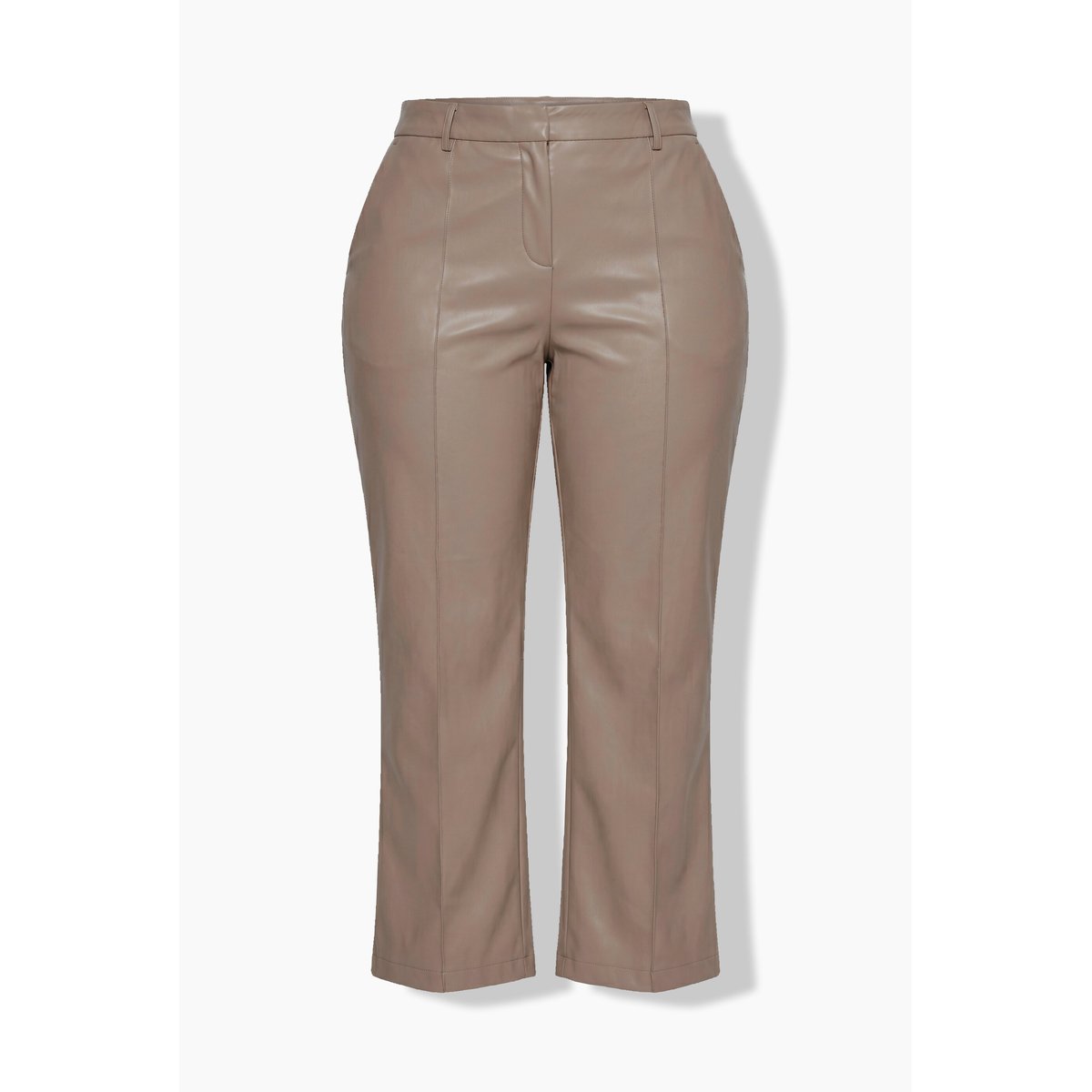 Pantalon aspect cuir, passepoils marron pâle, ULLA POPKEN