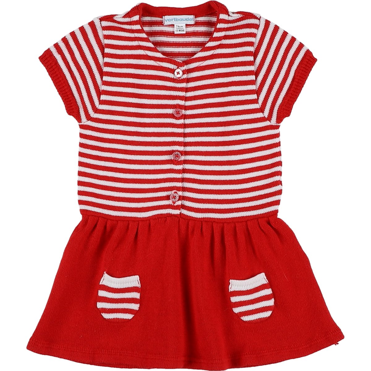 Robe -  Très bon état blanc;rouge, VERTBAUDET