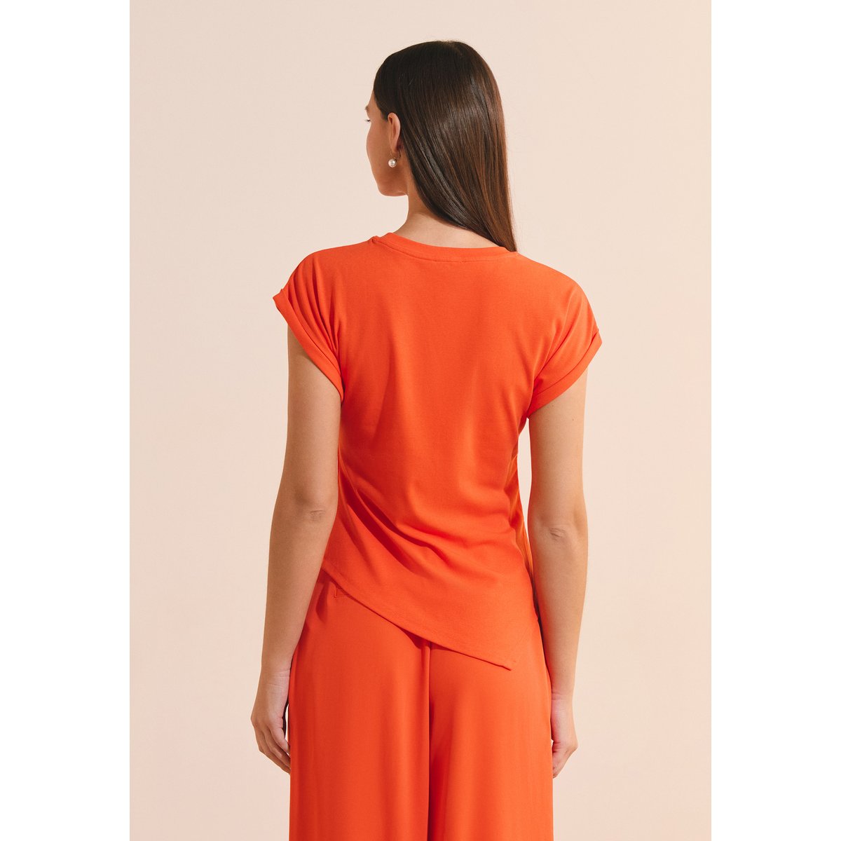 T-shirt avec liens noués sur le côté ALICE orange, ETAM