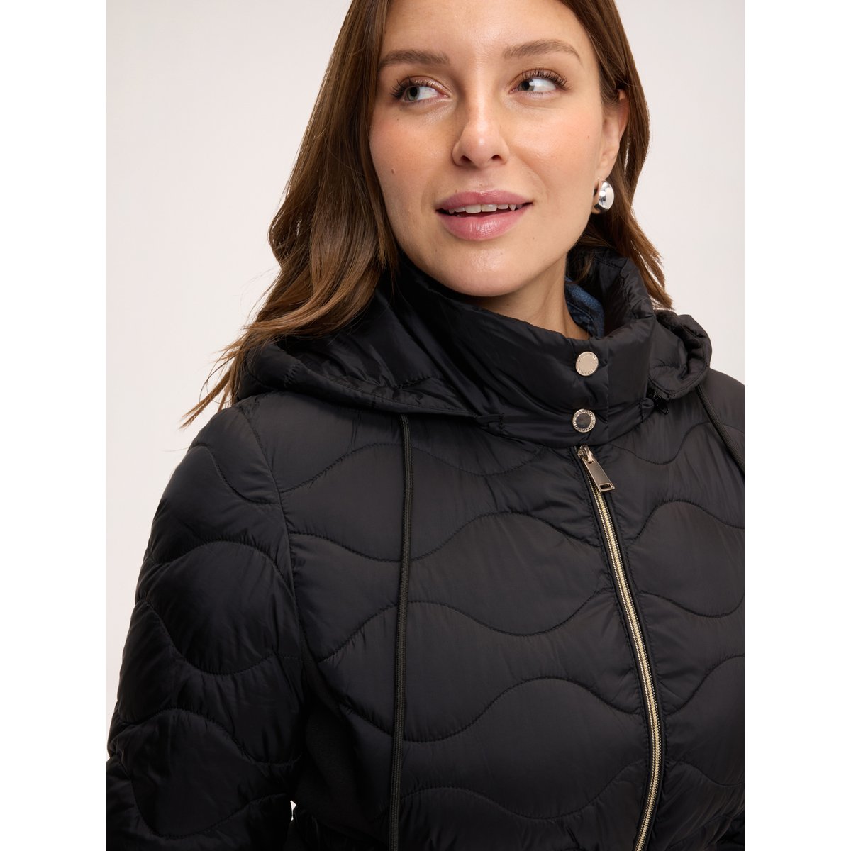 Doudoune avec ceinture à la taille noir, FIORELLA RUBINO
