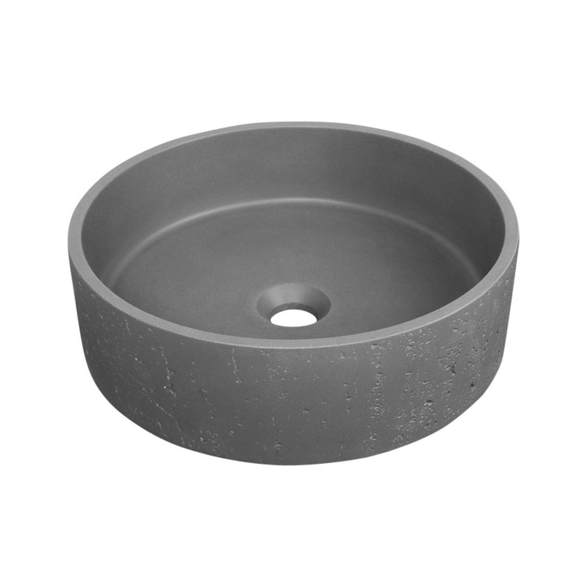 Vasque à poser ronde en béton travertin SANDY gris, MOB IN