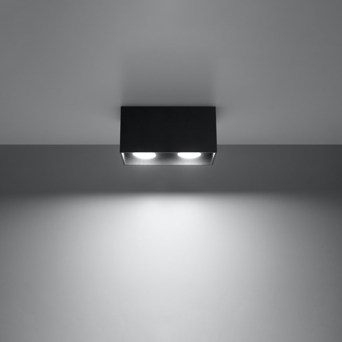 Plafonnier Aluminium Noir GU10 2 Quad noir, EDEN