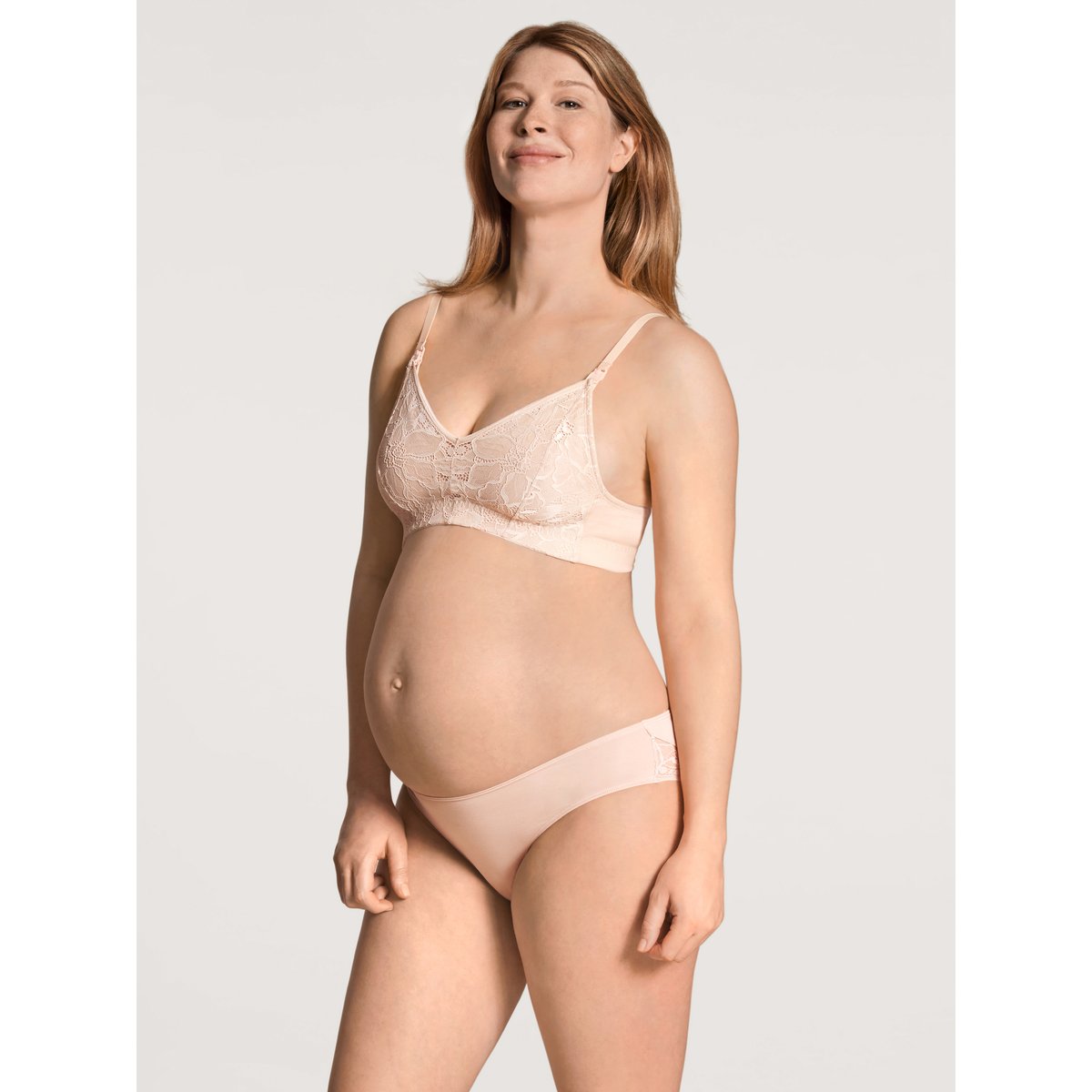 Soutien-gorge d'allaitement sans armatures Lyocell 100% NATURE MUM rose parfait dentelle, CALIDA