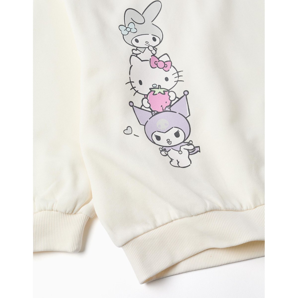 Sweat en coton peigné avec imprimé Hello Kitty blanc, ZIPPY