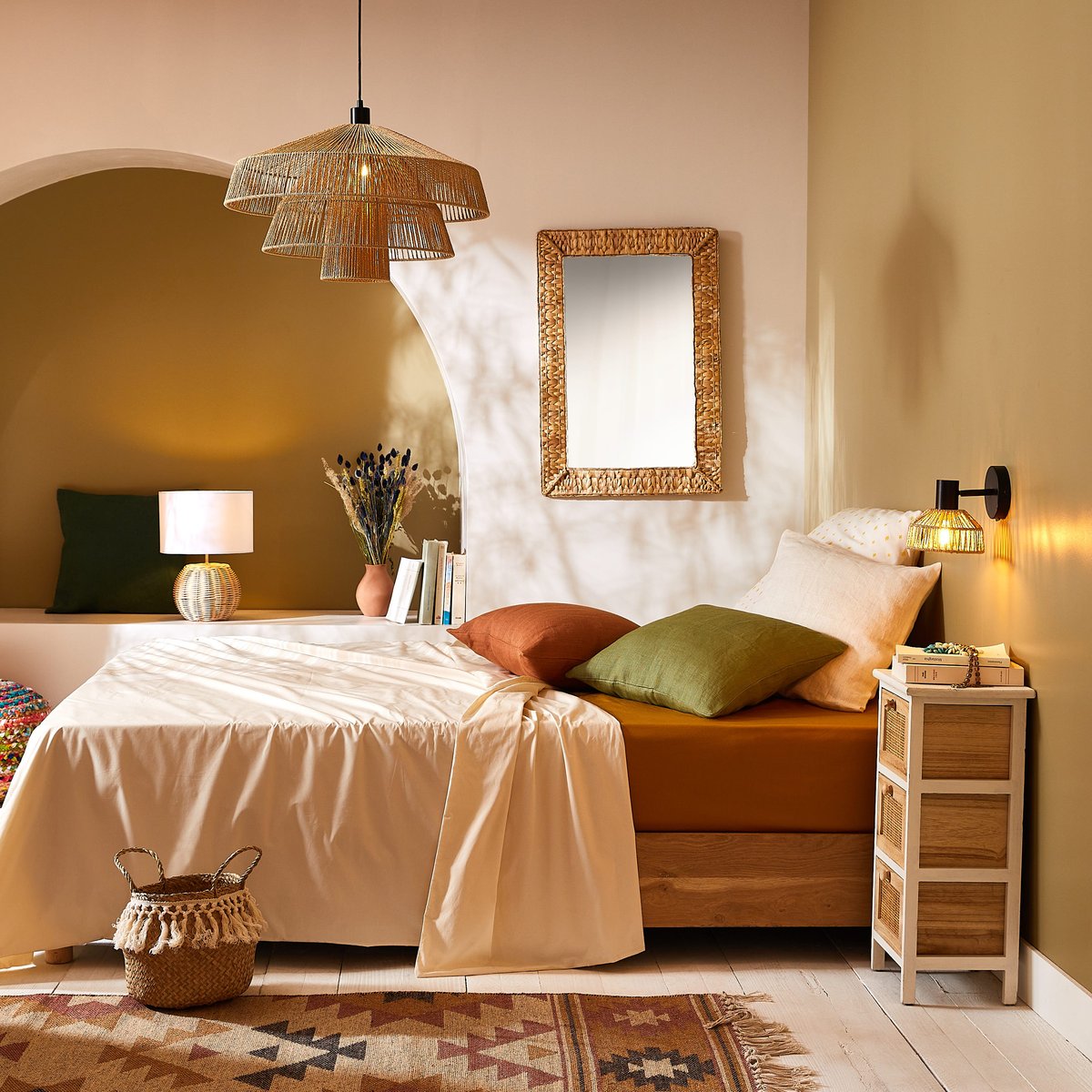 Applique murale en acier, MIKONA beige, INSPIRE