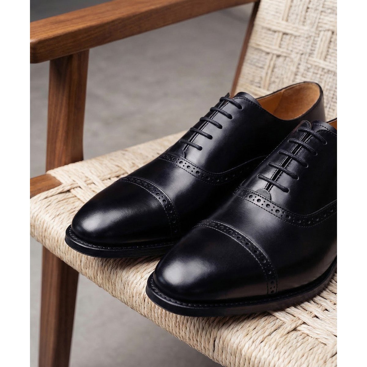 Richelieu cuir BALMORAL noir, FINSBURY