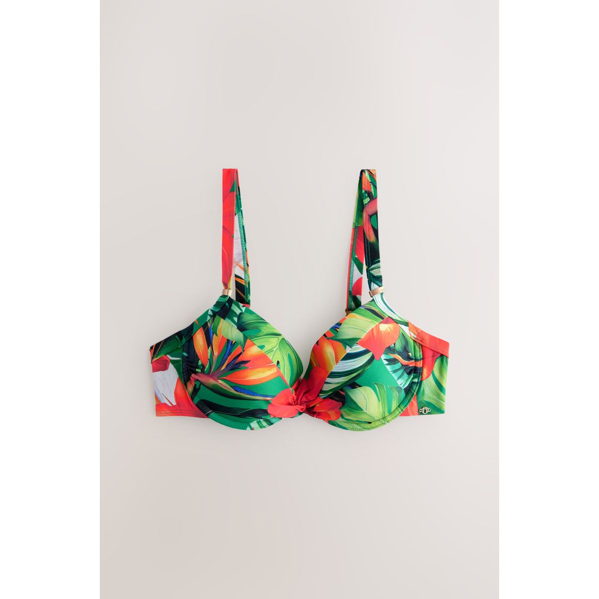 Haut de bikini remodelant rembourré rouge/vert tropical, NEXT