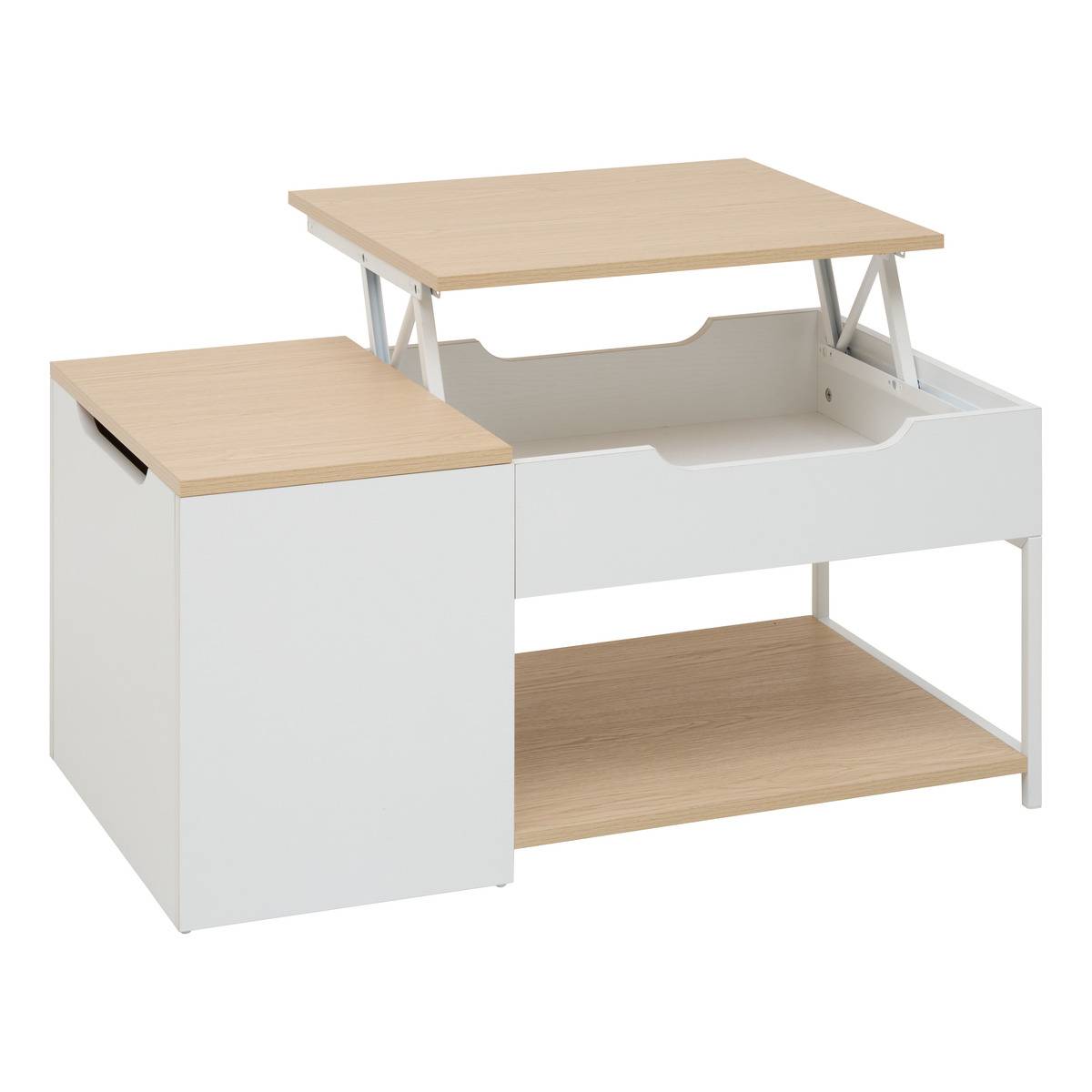 Table basse relevable rectangulaire LUMA blanc, 5FIVE SIMPLY SMART