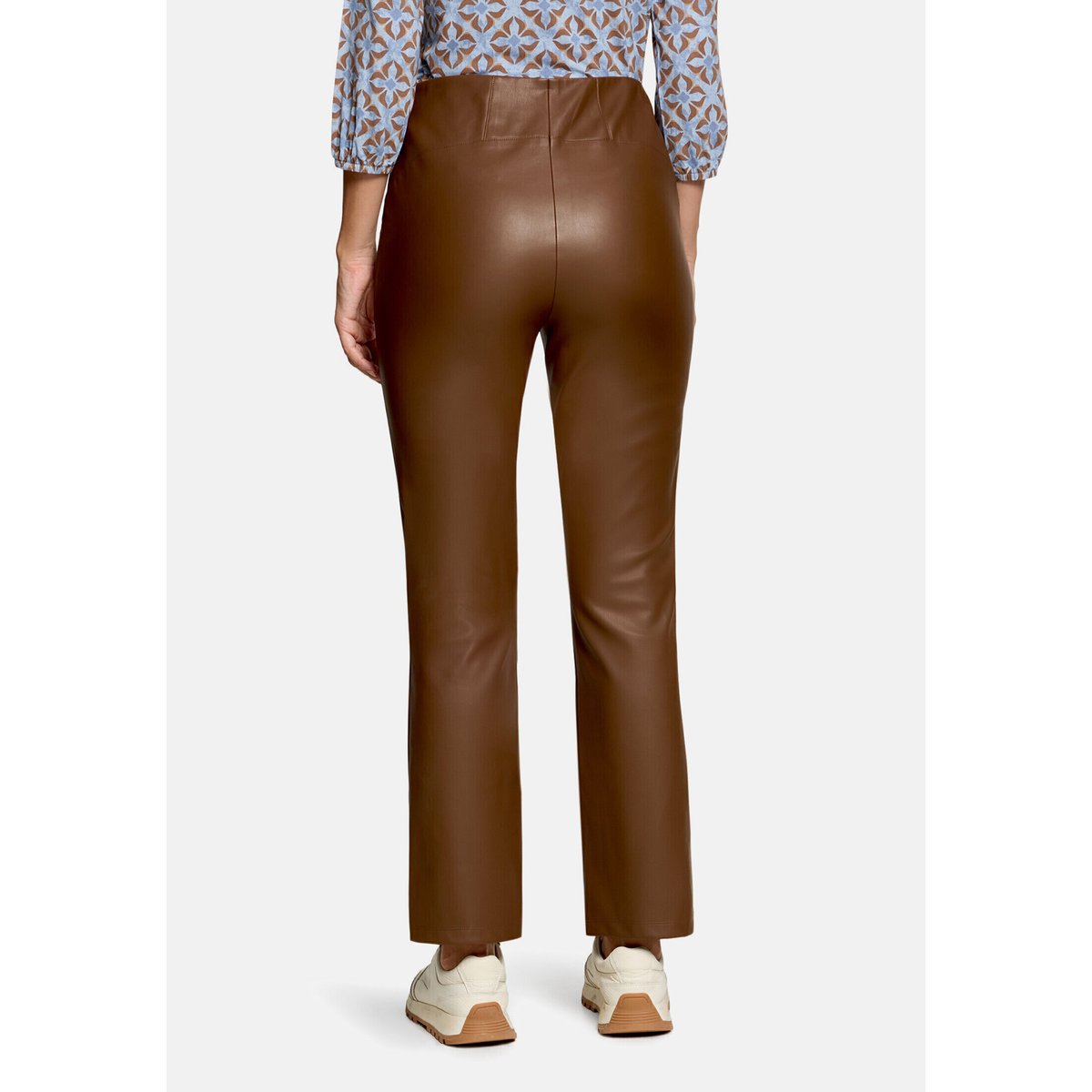 Leggings en similicuir coupe slim fit dark coffee, BETTY BARCLAY
