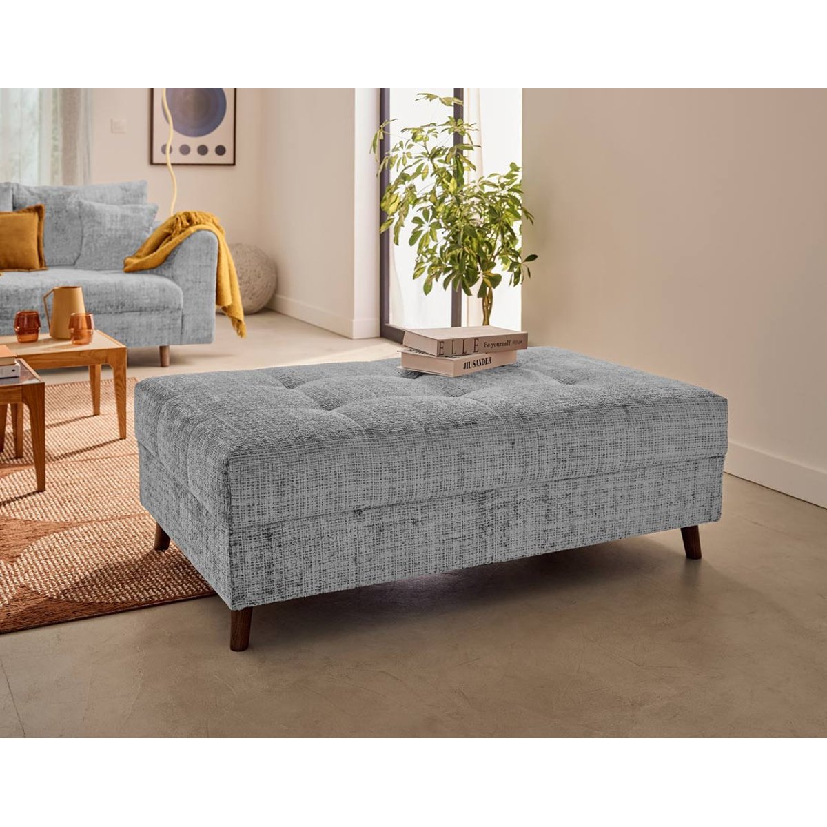 Pouf - RUNE gris, BEST MOBILIER