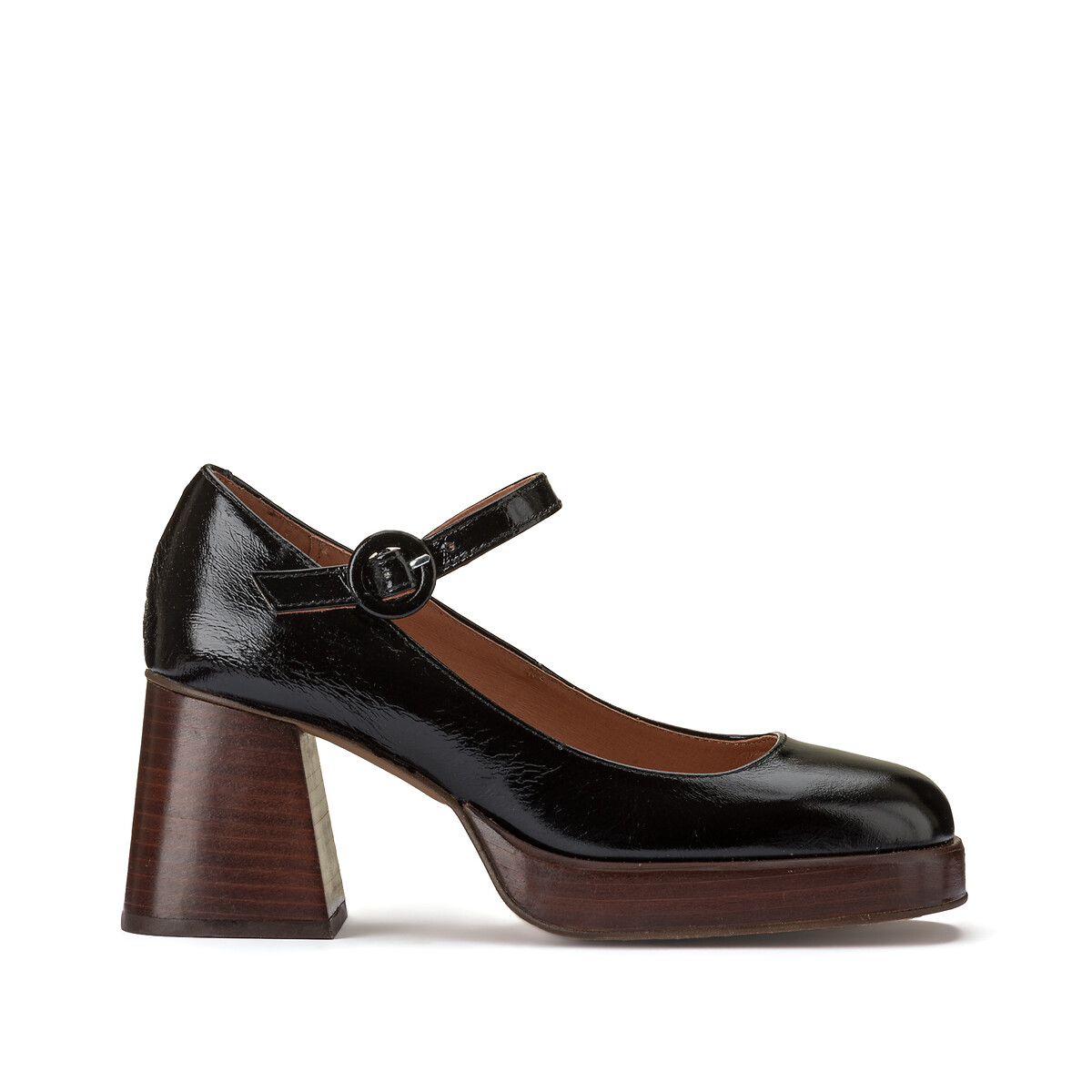 Boubou Heeled Mary Janes in Leather black, JONAK