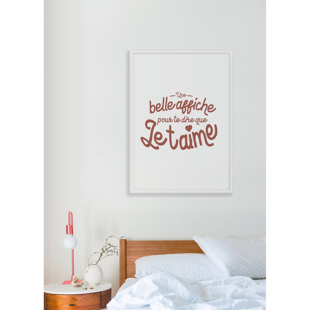 Affiche 'Une belle affiche pour te dire...' blanc, L'AFFICHERIE