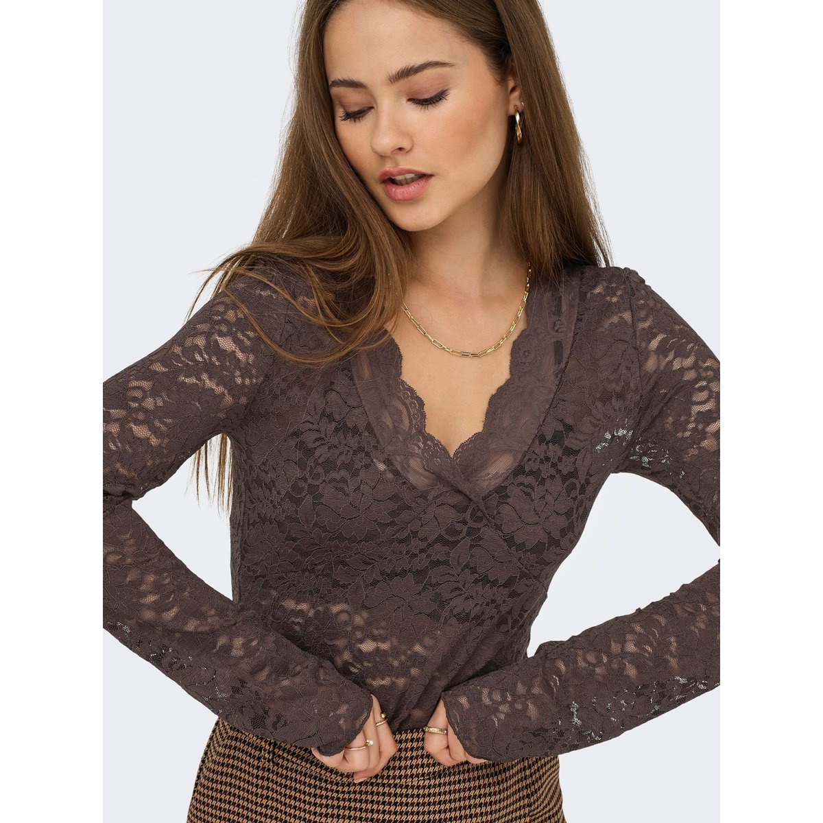 Blouse seal brown, ONLY
