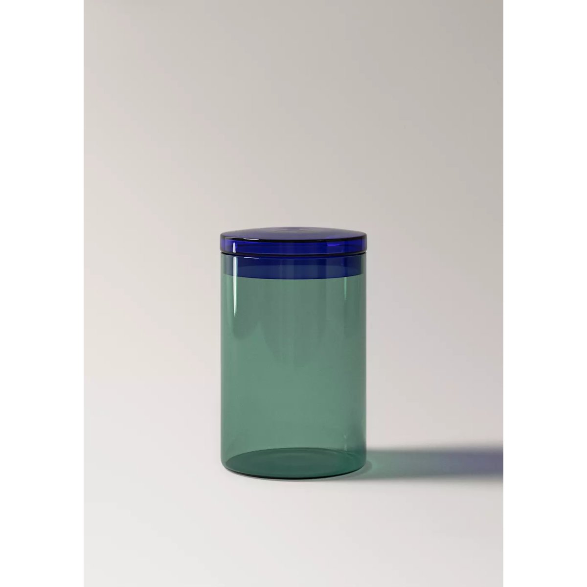 Bocal en verre bicolore bleu pétrole, MANGO HOME