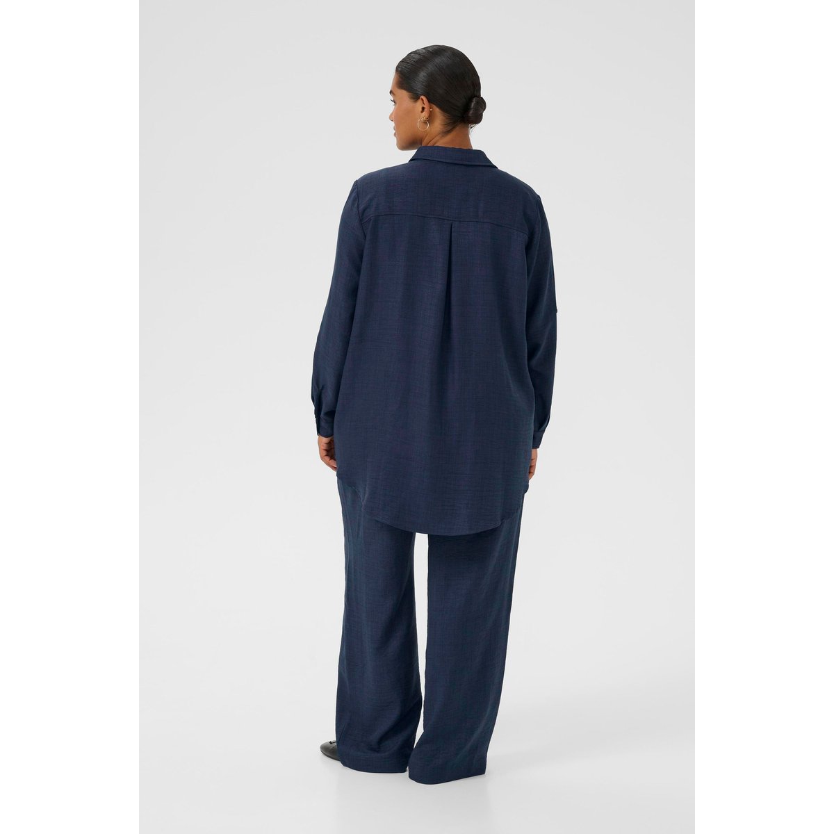 Blouse à manches longues bleu mood indigo cc., KAFFE CURVE