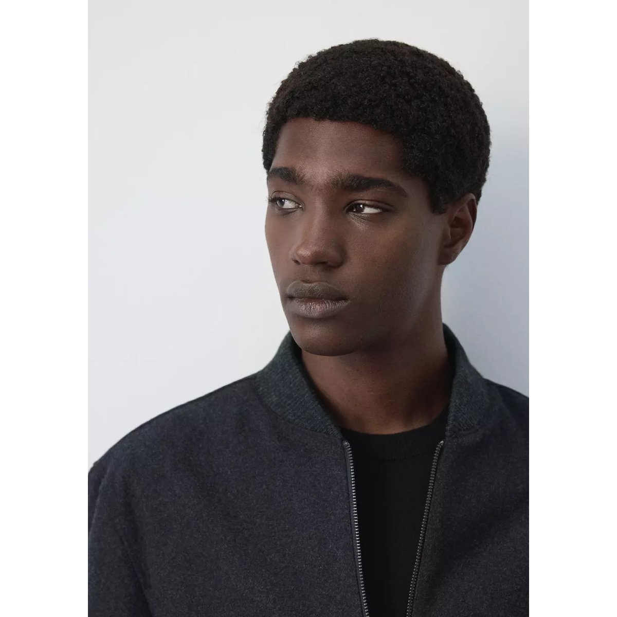 Veste bomber en laine mélangée gris anthracite, MANGO MAN