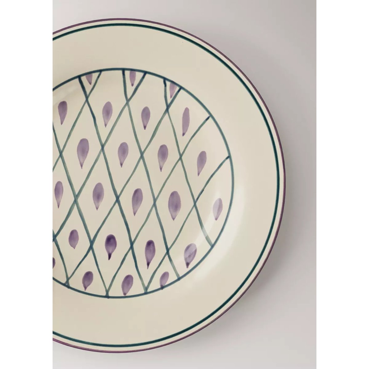 Assiette plate en gouttes décoratives bleu pétrole, MANGO HOME