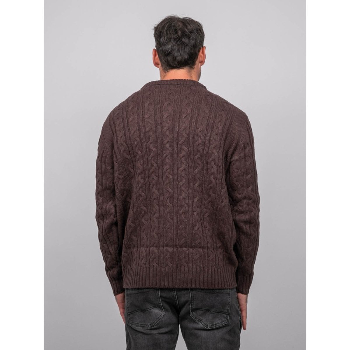 Pull Torsadé Col Rond Lalor marron, RITCHIE
