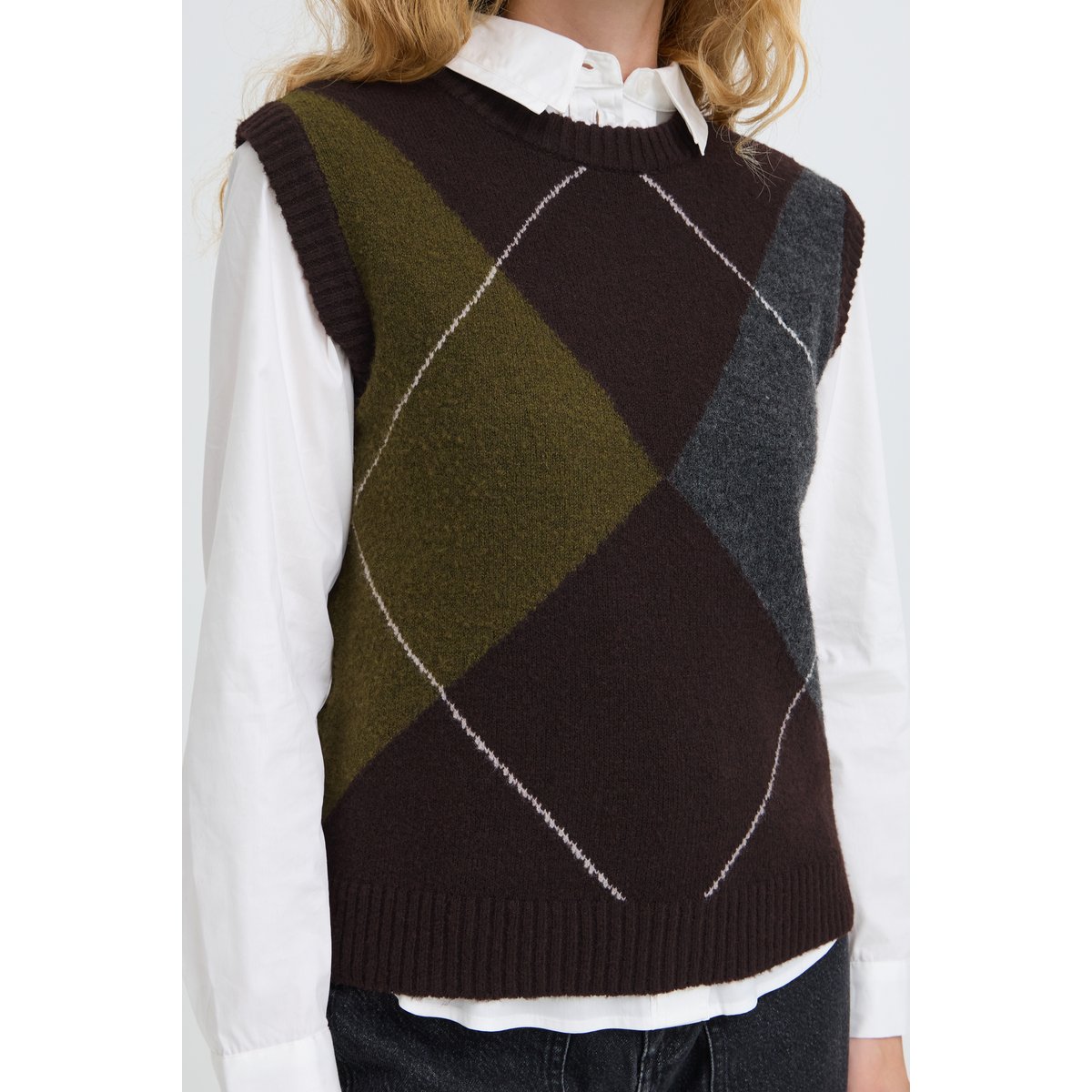 Sans manches marron java mel argyle, B.YOUNG