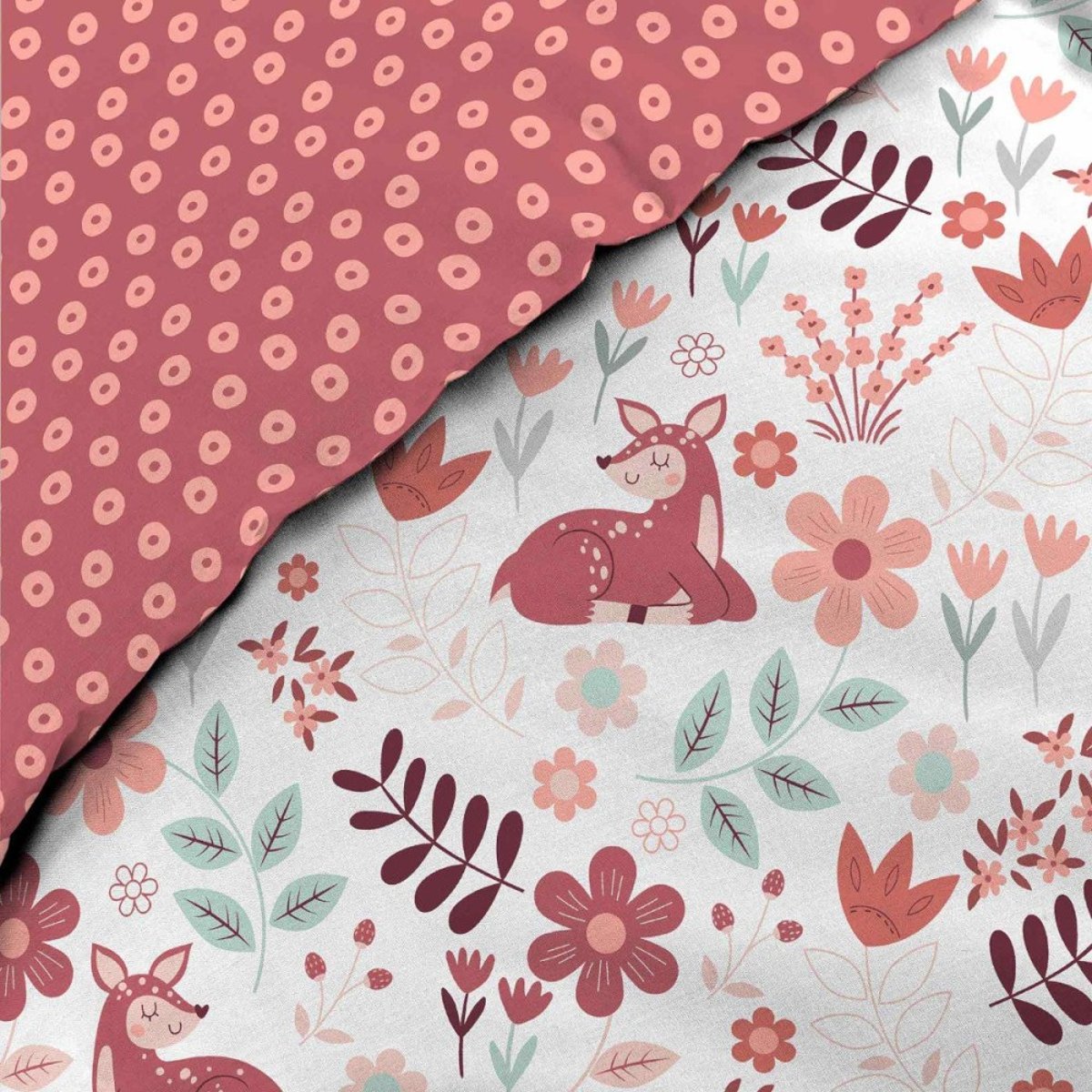 Housse de couette 140x200 + 1 taie BICHETTE 100% coton color, DECORATIE