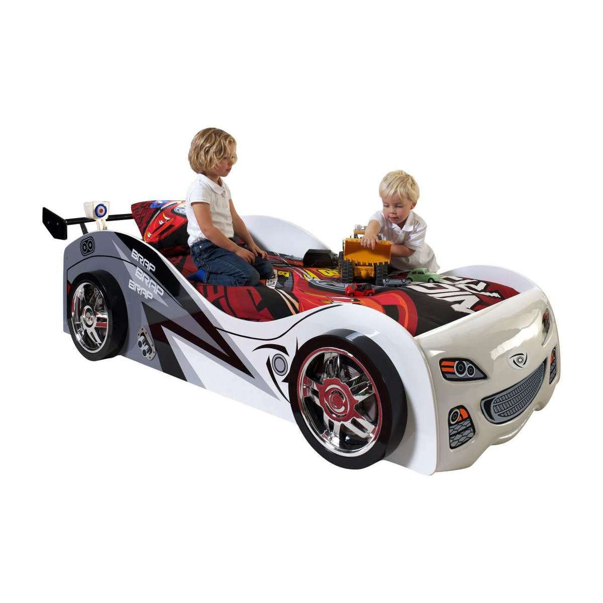 Funbeds Lit voiture Brap Brap + Matelas couleur unique, VIPACK