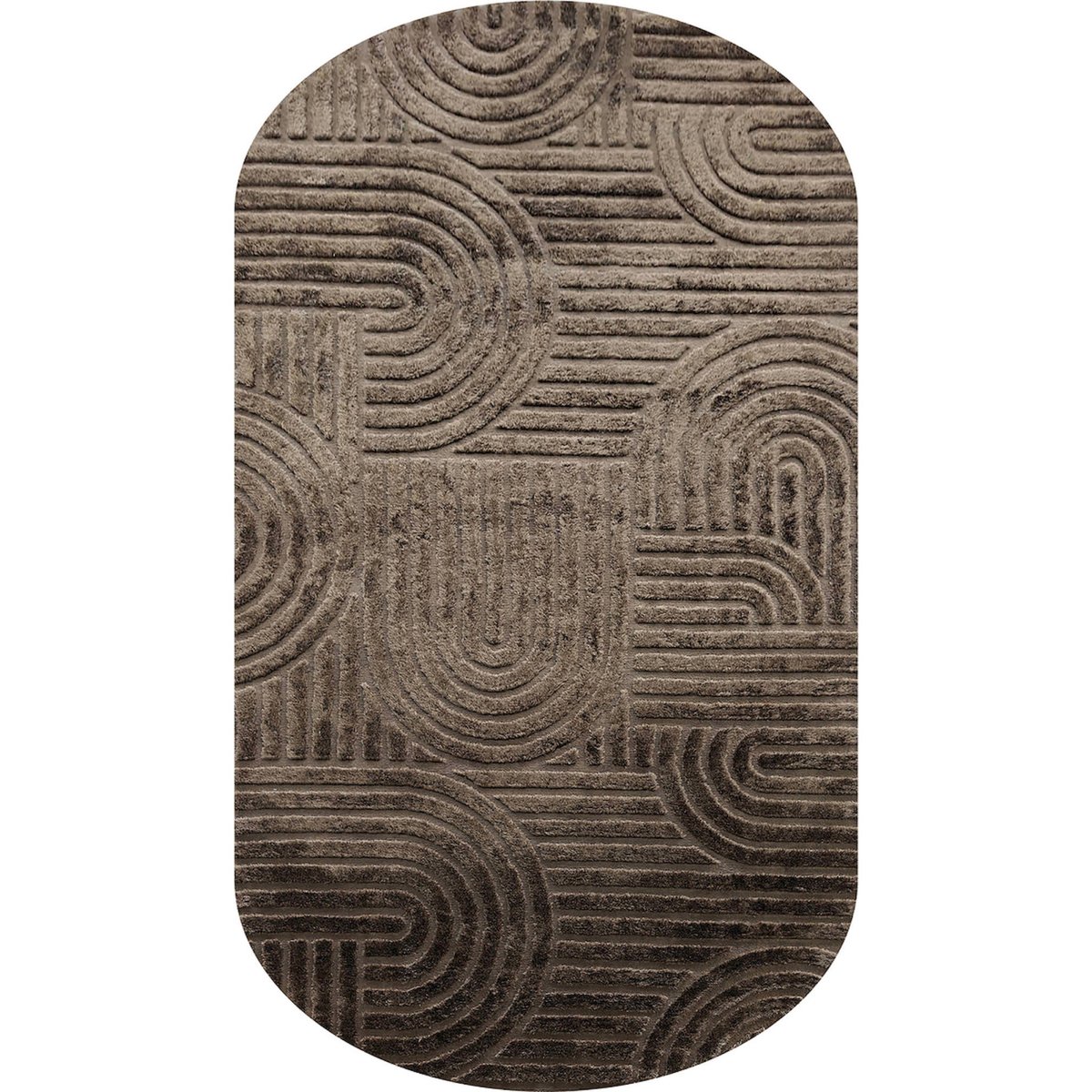 Tapis à relief géométrique brun foncé, RECOLLECTION