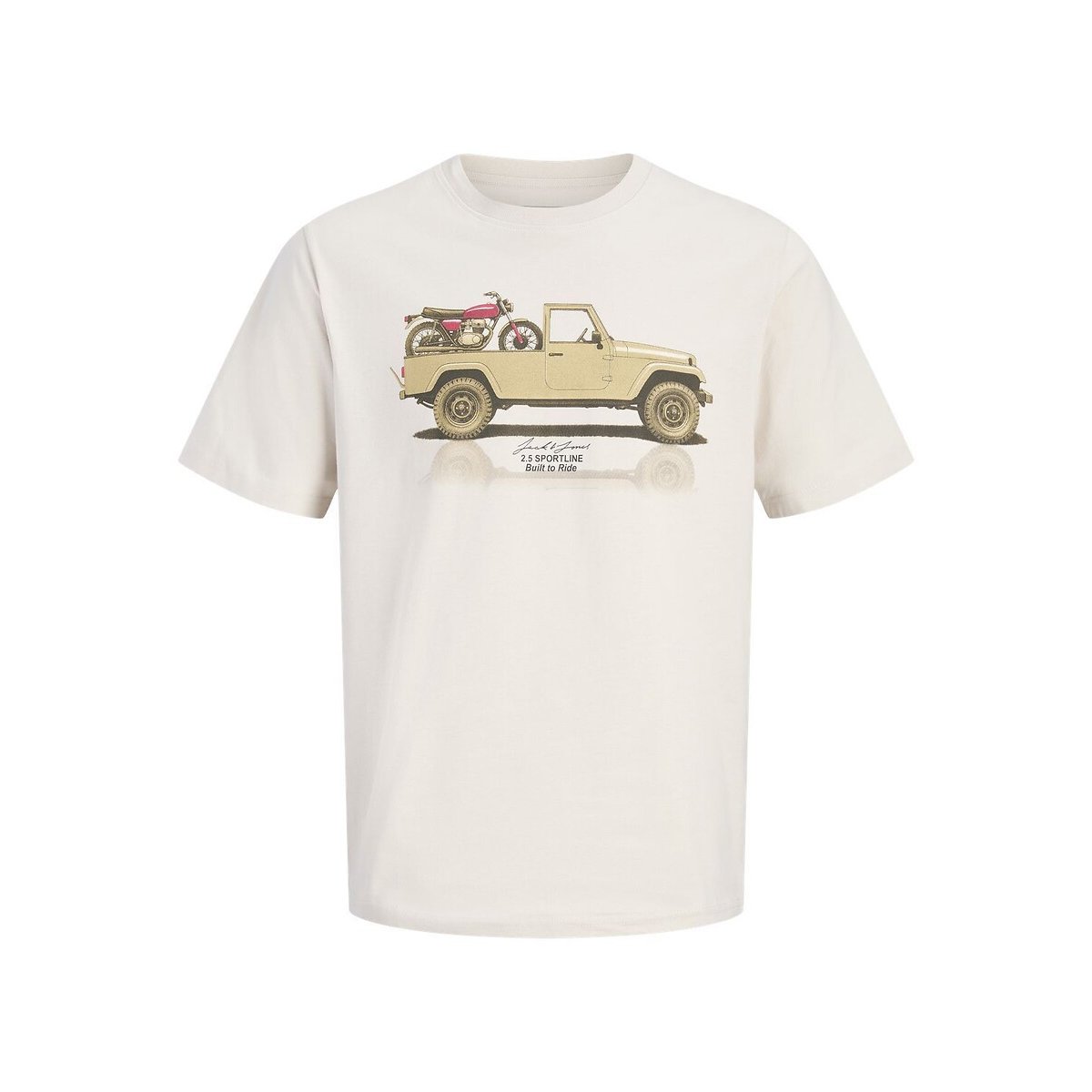 T-shirt manches courtes, à motif pick-up ecru, JACK & JONES