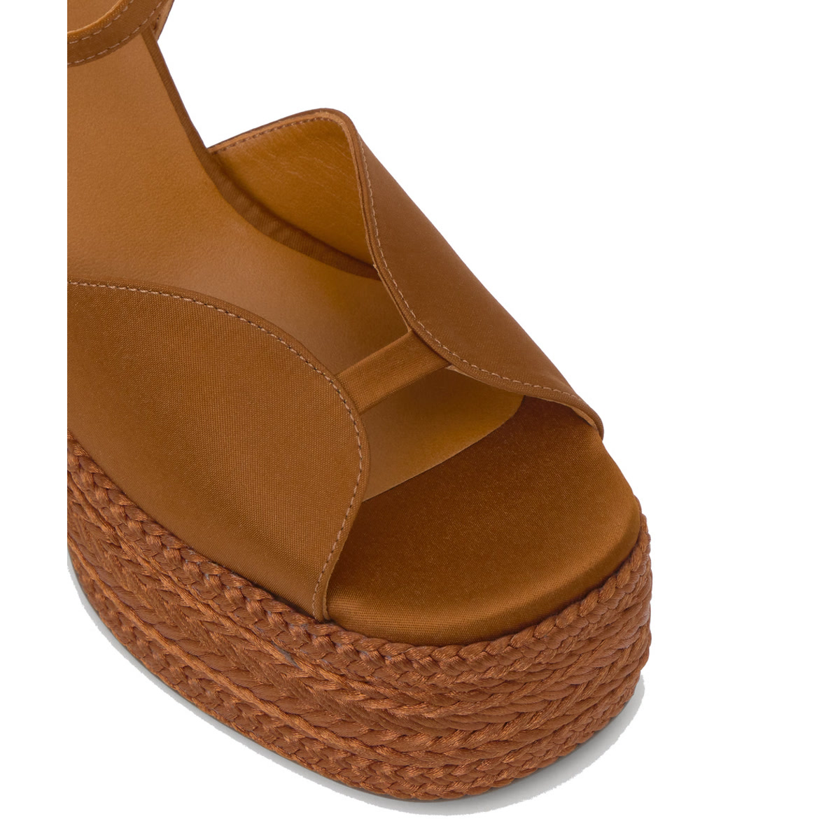 Sandales à talon bloc à plateforme tressée FEDE ocre, CASTANER