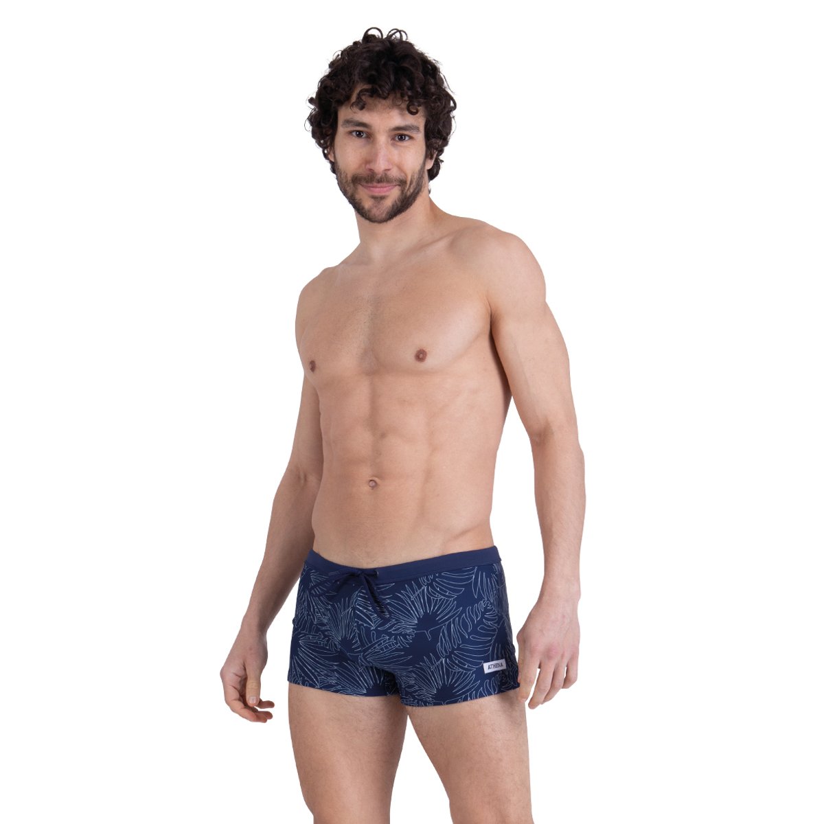 Boxer de bain IMPRIME SURF marine imprimé feuilles, ATHENA