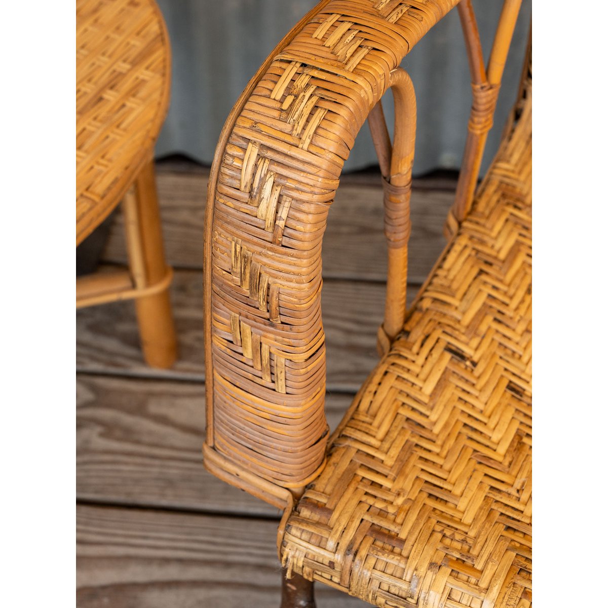 Fauteuil en osier Ernest N°1096 - Bon état bois clair, DEBONGOUT