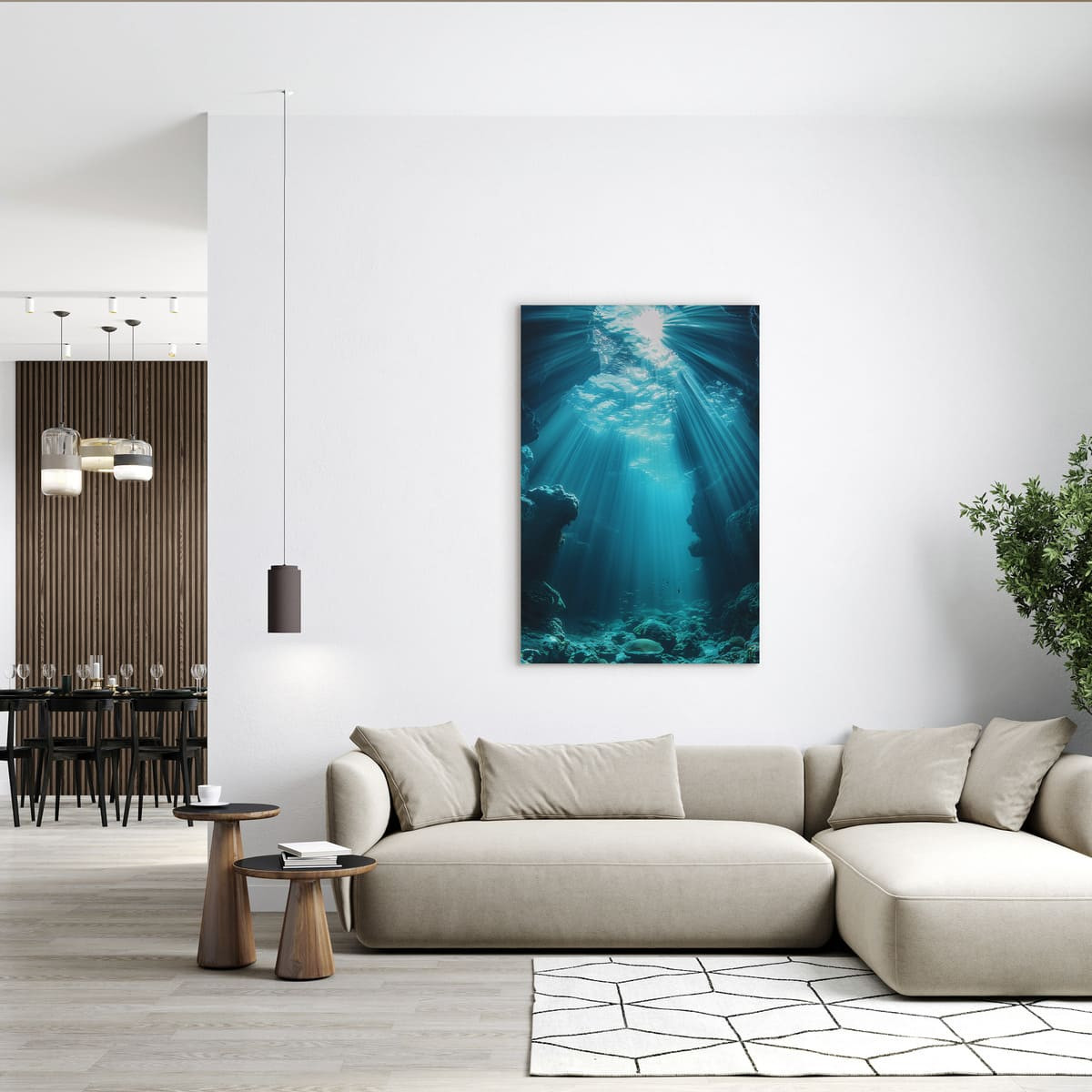 Tableau Mural Canyon Subaquatique Mystique MER tableau en verre synthétique, CEANOTHE