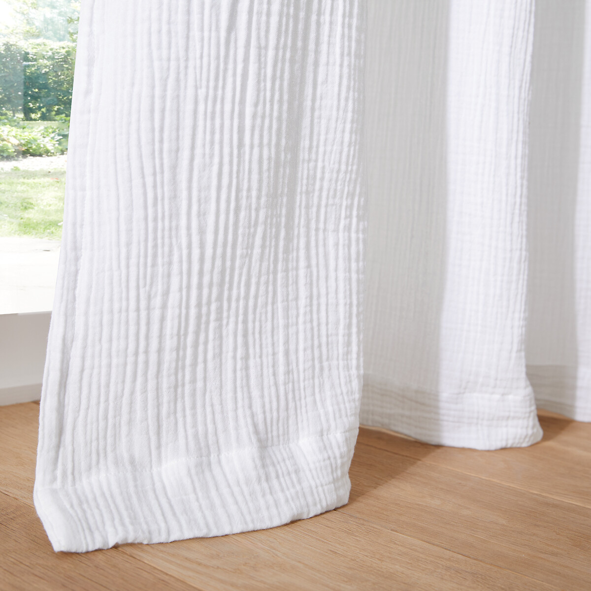 Rideau gaze de coton, oeillets, Kumla blanc, LA REDOUTE INTERIEURS
