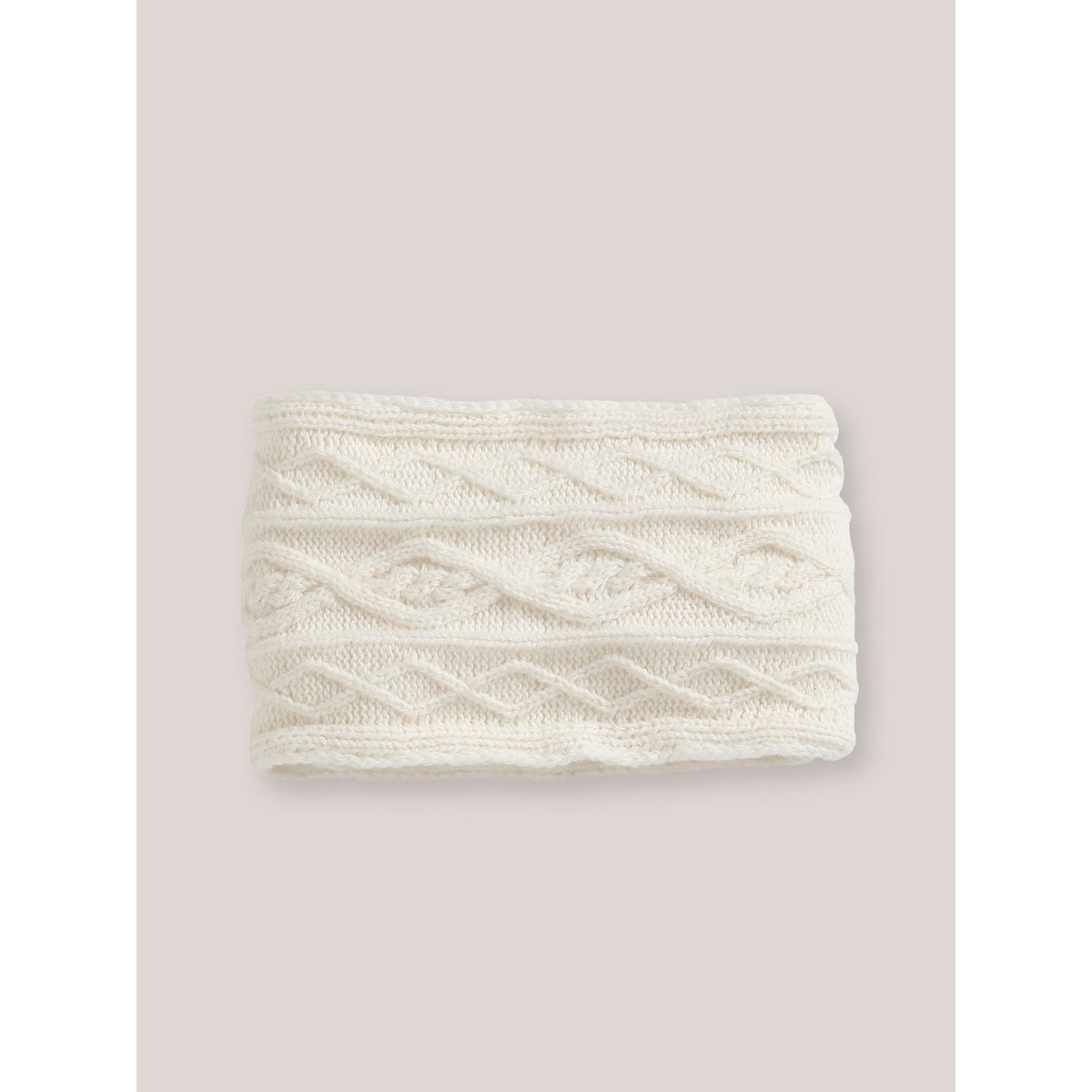 Snood torsadé doublé polaire ecru, CYRILLUS