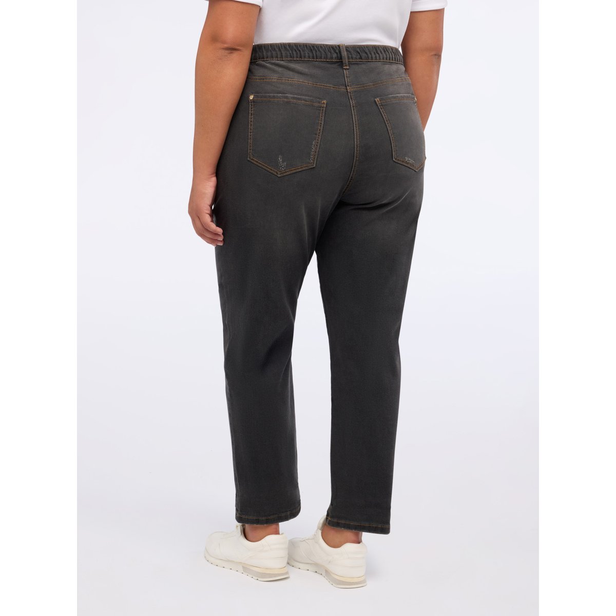 Jean barrel stone washed gris, FIORELLA RUBINO