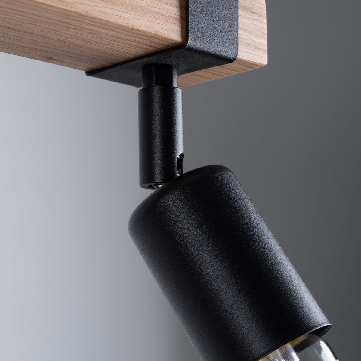 Plafonnier Acier Bois/Noir E27 2 Zuca marron, EDEN