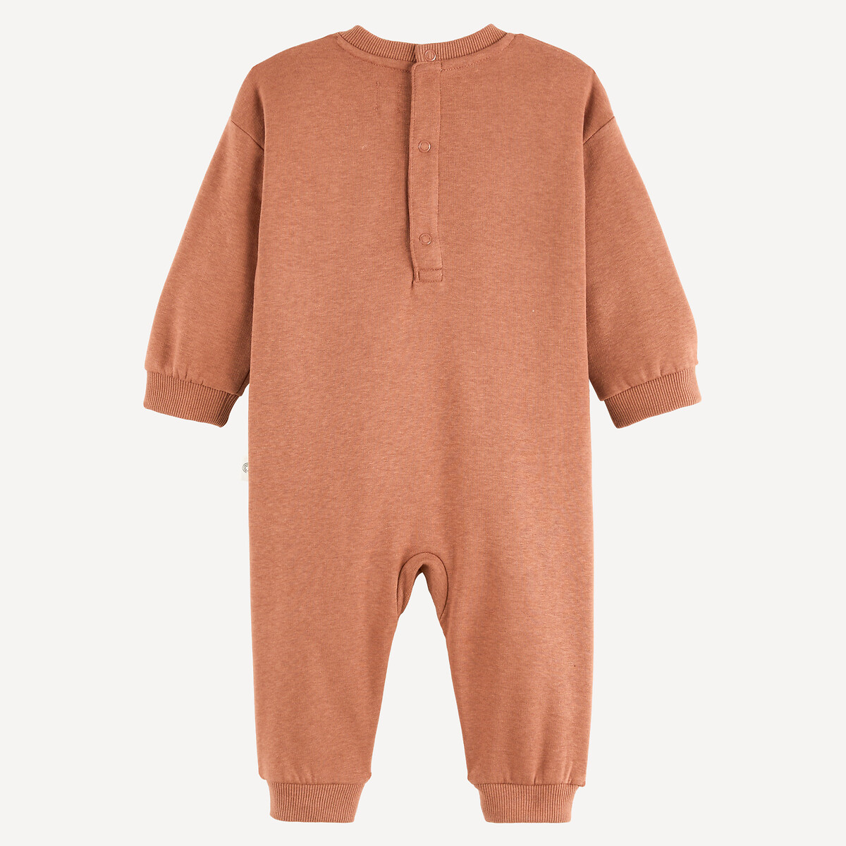 Combinaison longue en molleton, motif ourson devant chocolat, LA REDOUTE COLLECTIONS